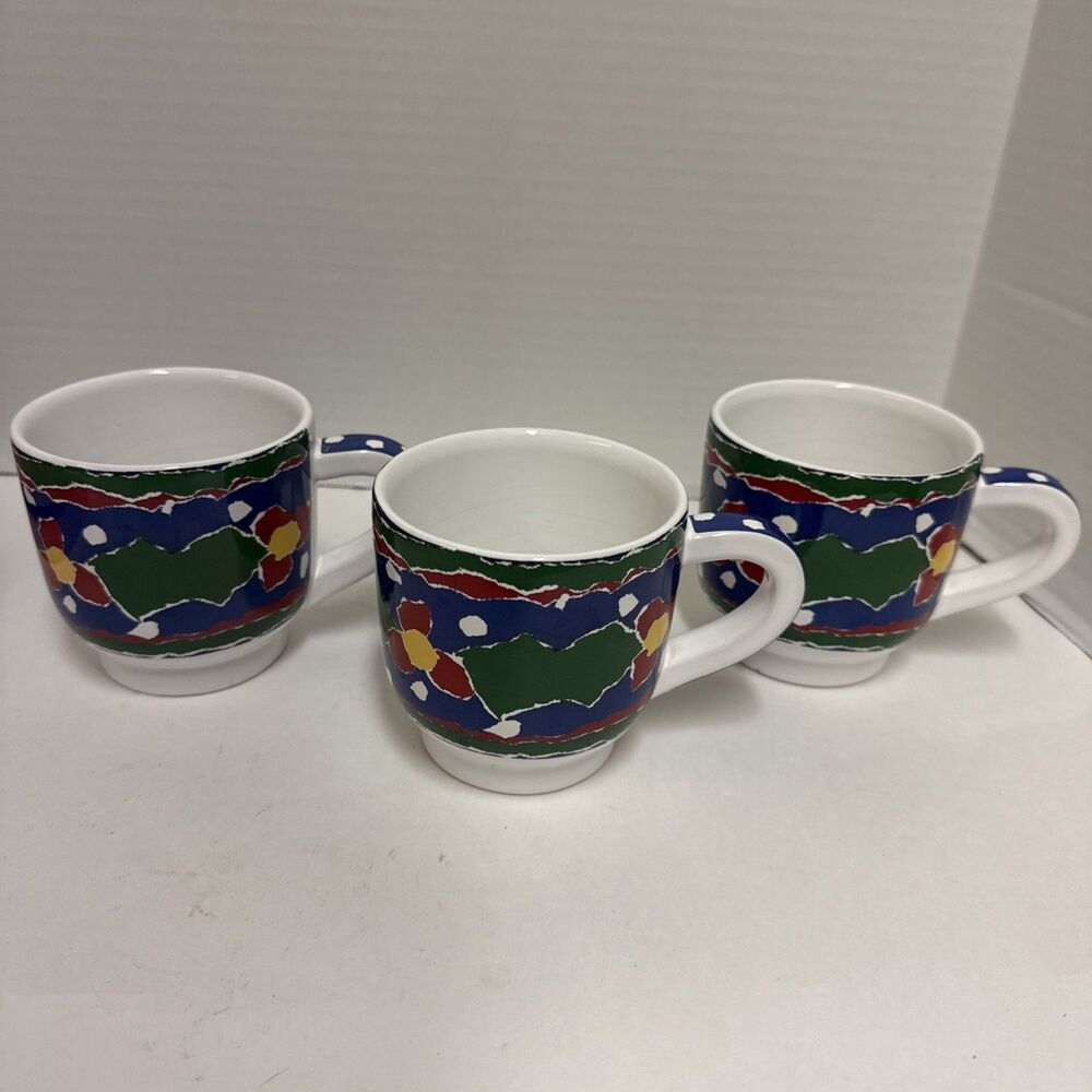 3 Ho Ho Ho Porta Molde Ceramic Mugs Libby Wilkie Portugal Relacement Cups EUC